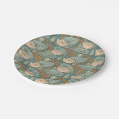 Water Lilies Lily Art Nouveau Natur Pappteller (Schrägansicht)