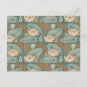 Water Lilies Lily Art Nouveau Natur Postkarte