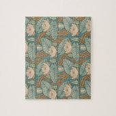 Water Lilies Lily Art Nouveau Natur Puzzle (Vertikal)