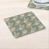 Water Lilies Lily Art Nouveau Natur Rechteckiger Pappuntersetzer (angewinkelt)