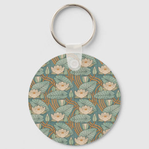 Water Lilies Lily Art Nouveau Natur Schlüsselanhänger