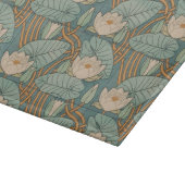 Water Lilies Lily Art Nouveau Natur Schneidebrett (Ecke)