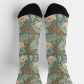 Water Lilies Lily Art Nouveau Natur Socken (Oben)