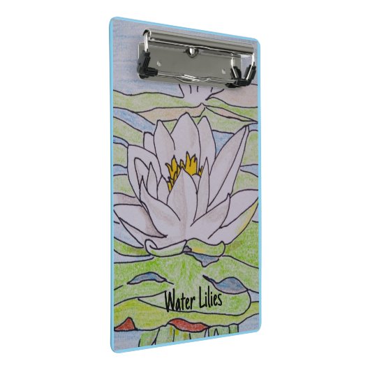 Water Lilies Mini Klemmbrett (Schrägansicht)
