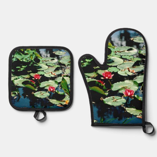 Water Lilies Ofenhandschuh & Topflappen-Set (Vorderseite)