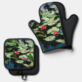 Water Lilies Ofenhandschuh & Topflappen-Set (Vorderseite/Rückseite)