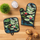 Water Lilies Ofenhandschuh & Topflappen-Set (Oben Unten)