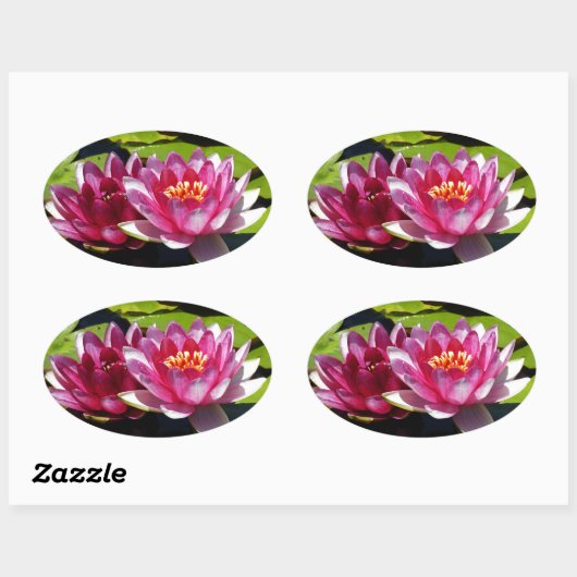 Water Lilies Ovaler Aufkleber (Blatt)