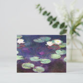 Water Lilies, Pink, 1897-99 Claude Monet cool, alt Postkarte (Stehend Vorderseite)