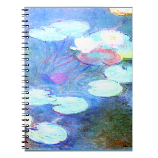 Water Lilies, Pink - Schöne Kunst von Claude Monet Notizblock (Vorderseite)