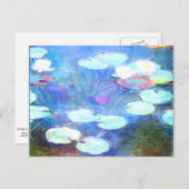 Water Lilies, Pink - Schöne Kunst von Claude Monet Postkarte (Vorne/Hinten)