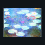 Water Lilies, Pink - Schöne Kunst von Claude Monet Postkarte<br><div class="desc">Water Lilies,  Pink,  berühmtes Gemälde des französischen Impressionisten Claude Monet</div>