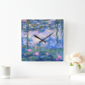 Water Lilies Quadratische Wanduhr (Zuhause)
