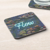Water Lilies Remix – Neon “FLOW” Wall Art & Gifts Getränkeuntersetzer (Linke Seite)