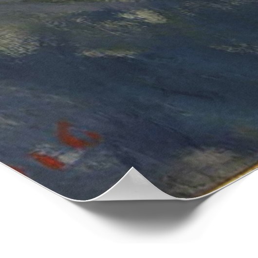 Water Lilies Remix – Neon “FLOW” Wall Art & Gifts Poster (Ecke)