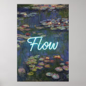 Water Lilies Remix – Neon “FLOW” Wall Art & Gifts Poster (Vorne)
