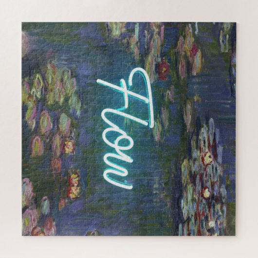 Water Lilies Remix – Neon “FLOW” Wall Art & Gifts Puzzle (Horizontal)