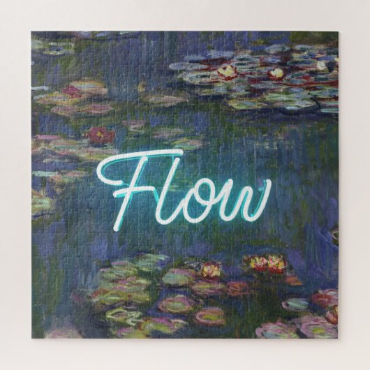 Water Lilies Remix – Neon “FLOW” Wall Art & Gifts Puzzle (Vertikal)