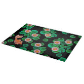 Water Lilies und Koi Fish Glass Cutting Board Schneidebrett (Ecke)