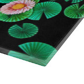 Water Lilies und Koi Fish Glass Cutting Board Schneidebrett (Ecke)