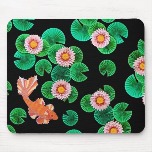 Water Lilies und Koi Fish Mousepad (Vorne)