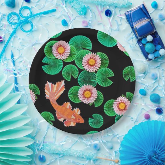 Water Lilies und Koi Fish Paper Teller (Party)
