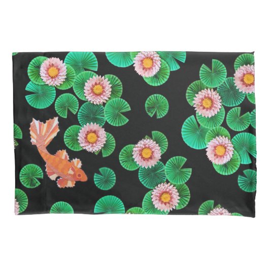 Water Lilies und Koi Fish Pillow Case Kissenbezug (Vorderseite)