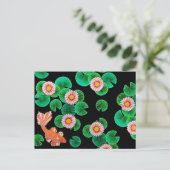 Water Lilies und Koi Fish Postcard Postkarte (Stehend Vorderseite)