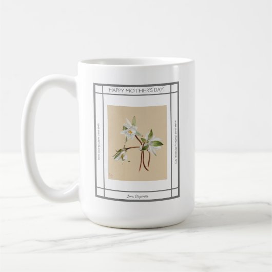 Water Lilies Vintager Muttertag Kaffeetasse (Links)