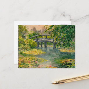 Water Lilies von Claude Monet, Bridge, Sunset Postkarte