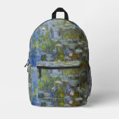 Water Lilies von Claude Monet Klassik Impressionis Bedruckter Rucksack (Vorderseite)