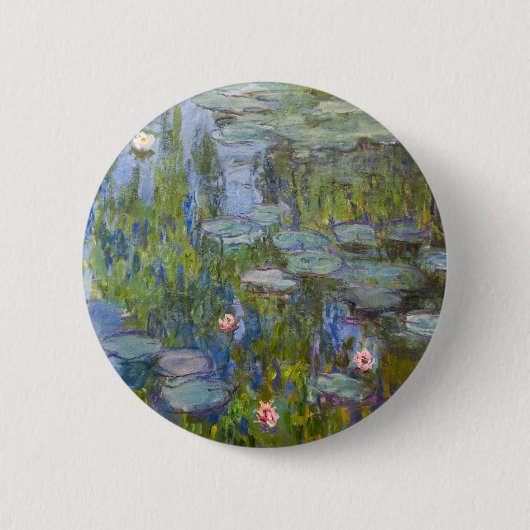Water Lilies von Claude Monet Klassik Impressionis Button (Vorderseite)