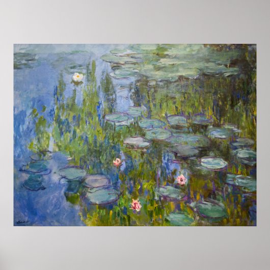 Water Lilies von Claude Monet Klassik Impressionis Poster (Vorne)
