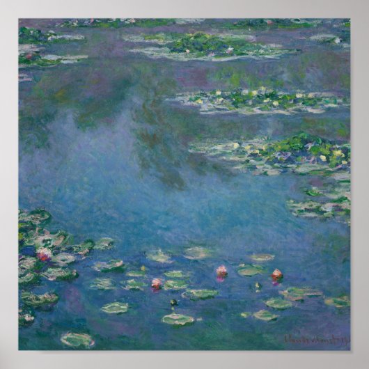 Water Lilies von Claude Monet Kunstgewerbedrucke Poster (Vorne)