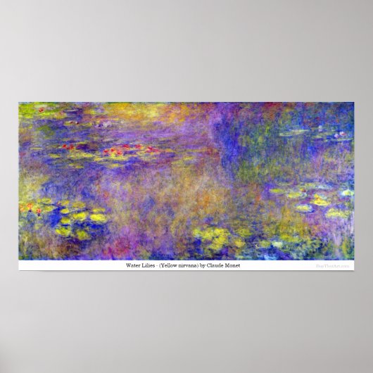 Water Lilies - (Yellow nirvana) von Claude Monet Poster (Vorne)
