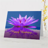 Water Lilly Birthday Card Karte (Gelbe Blume)