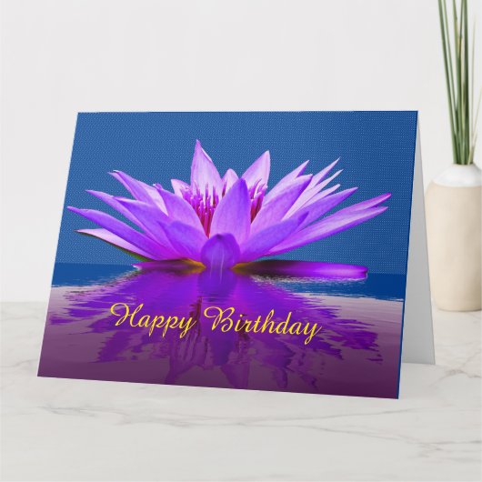 Water Lilly Birthday Card Karte (Vorderseite)