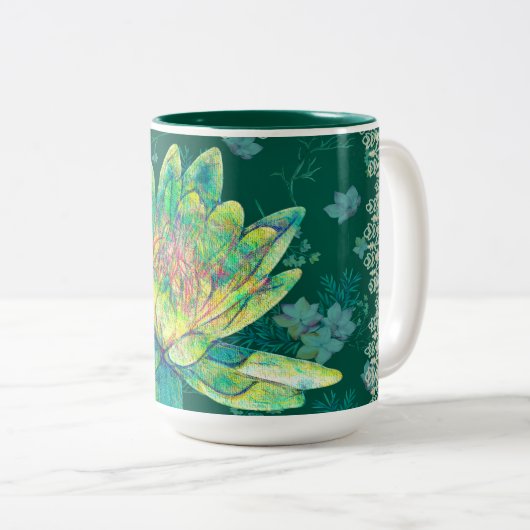 Water Lilly & Lace Green Tasse (VorderseiteRechts)