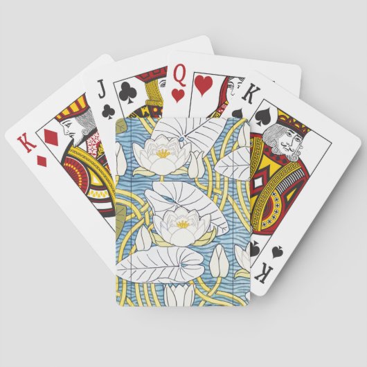 Water Lily Art Nouveau Floral Spielkarten (Rückseite)