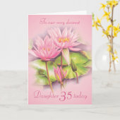Water Lily Floral Pink Daughter 35th Birthday card Karte (Gelbe Blume)