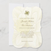 Water Lily Gold Cream Wedding Einladung (Rückseite)