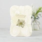Water Lily Gold Cream Wedding Einladung (Stehend Vorderseite)
