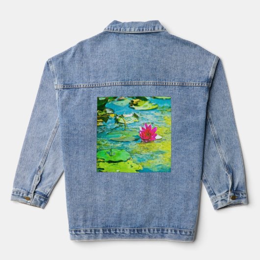 Water Lily Lilypad Jeansjacke (Rückseite)