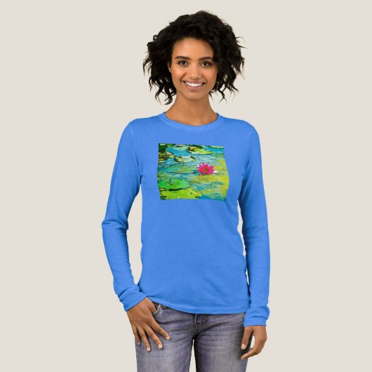 Water Lily Lilypad Tri-Blend Shirt (Volle Vorderseite)