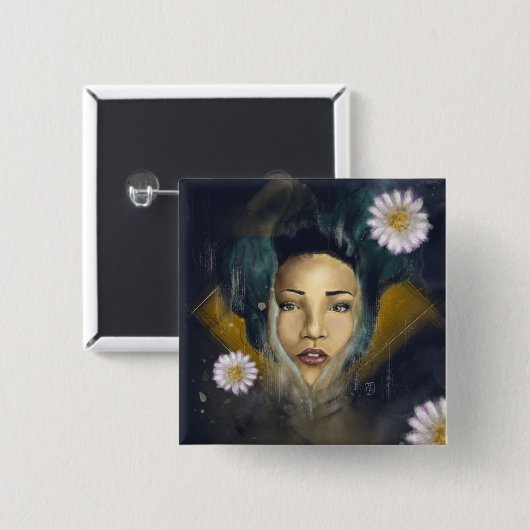 Water Lily Mermaid Button (Vorne & Hinten)