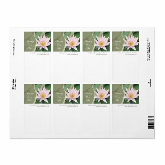 Water Lily Shipping Label (Vorne)