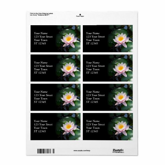 Water Lily Shipping Label (Vorne)