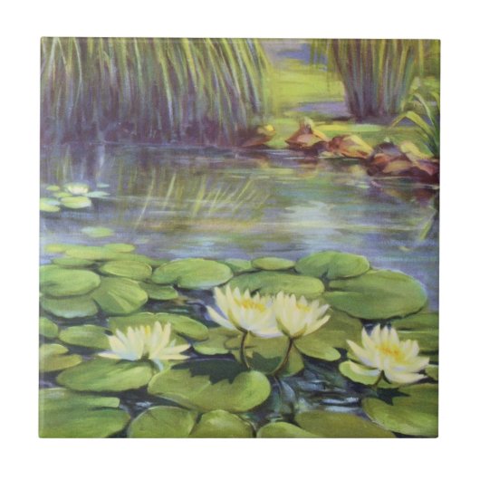 Water Lily von Cargill, 1937 Fliese (Vorderseite)