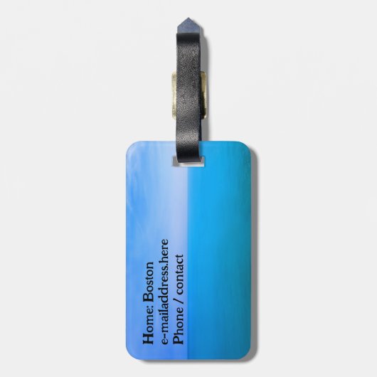 Water Look Personalized Luggage Tag Gepäckanhänger (Rückseite vertikal)
