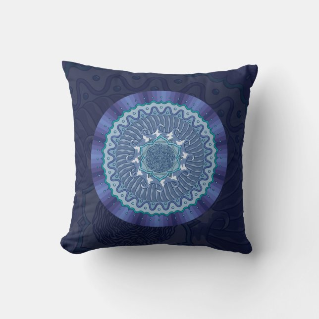 Water Mandala Pillow Kissen (Vorderseite)